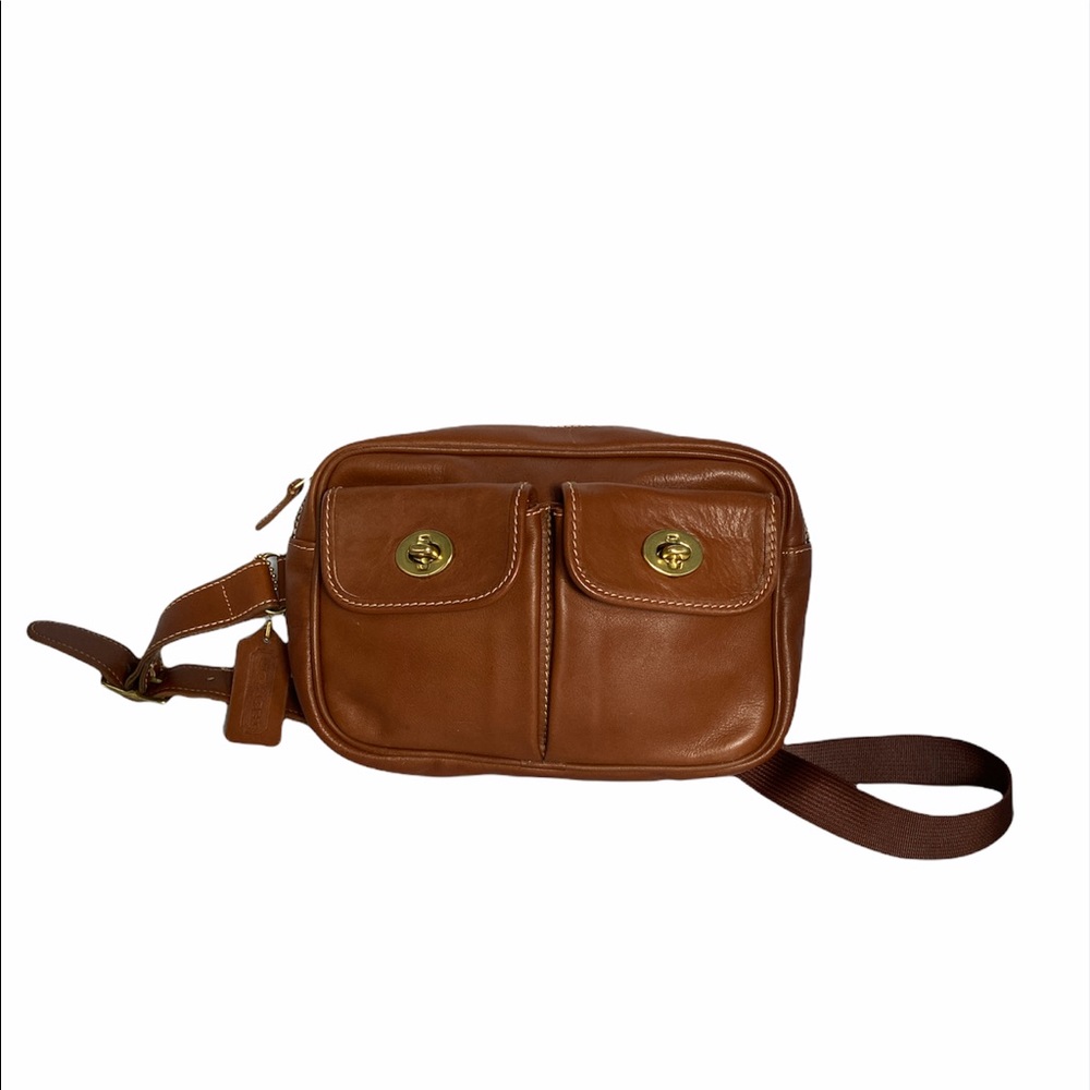 Vintage Coach Pocket Tan Waist Pack style #0516 made in USA Super Rare M L